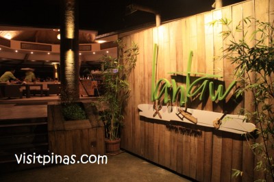 Lantaw Native Restaurant Signage at Night